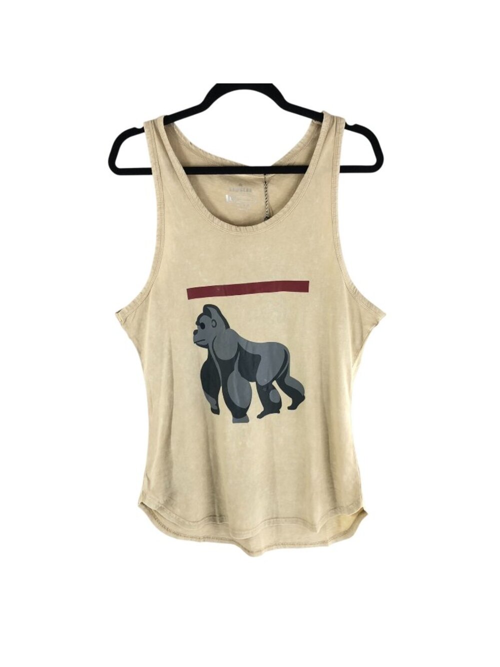 RawGear Bradley Martyn Mens Tank Top Gorilla Graphic Sleeveless Beige M